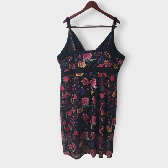 Torid Betsey Johnson Midi Mesh Overlay Lace Inset Dress Black Multi Plus Size 4 - Picture 5 of 14